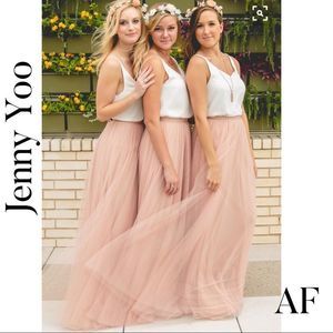 BHLDN JENNY YOO HAMPTON CHIFFON MAXI SKIRT NEW